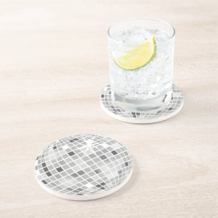 Retro GROOVY Diskothek Ball Brautparty Sandstein Getränkeuntersetzer