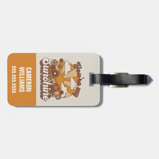 Retro Groovy | Du bist mein Sonnenschein Gepäckanhänger (Rückseite horizontal)