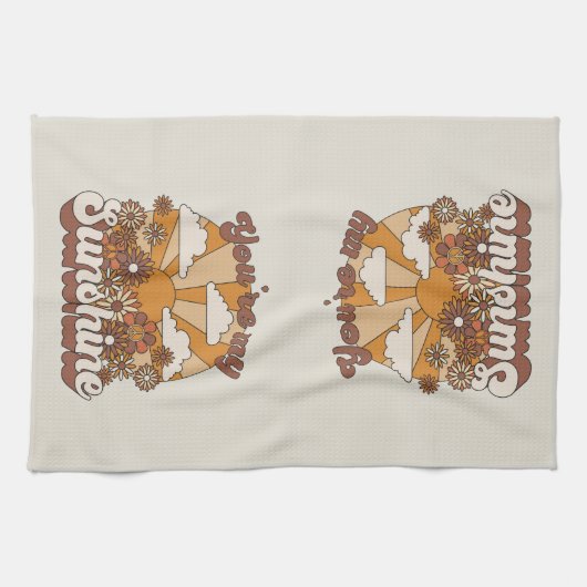 Retro Groovy | Du bist mein Sonnenschein Geschirrtuch (Horizontal)