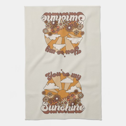 Retro Groovy | Du bist mein Sonnenschein Geschirrtuch (Vertikal)