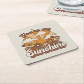 Retro Groovy | Du bist mein Sonnenschein Rechteckiger Pappuntersetzer (angewinkelt)