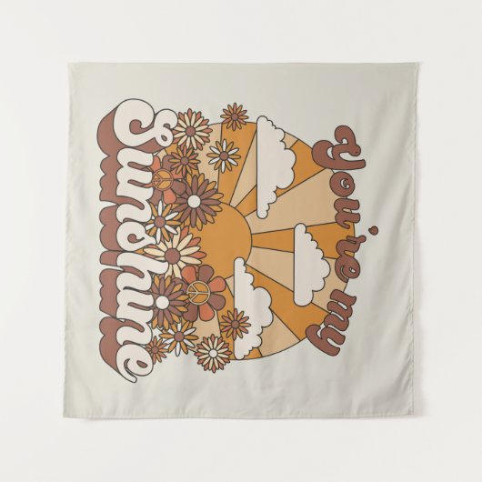 Retro Groovy | Du bist mein Sonnenschein Wandteppich (Vorderseite (Horizontal))