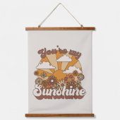 Retro Groovy | Du bist mein Sonnenschein Wandteppich Mit Holzrahmen (Vorderseite)