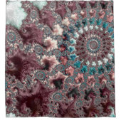 Retro Groovy Eclectic Bohemisch Spiral Fraktal Duschvorhang (Vorderseite)