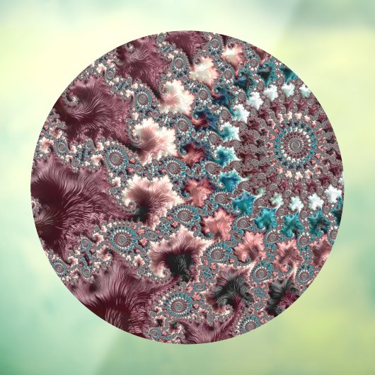 Retro Groovy Eclectic Bohemisch Spiral Fraktal Fensteraufkleber (Blatt 3)