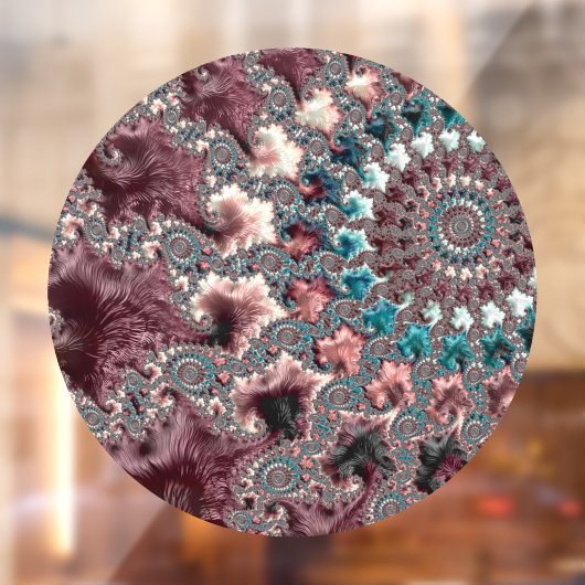 Retro Groovy Eclectic Bohemisch Spiral Fraktal Fensteraufkleber (Blatt 2)