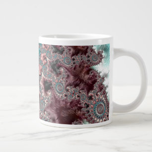 Retro Groovy Eclectic Bohemisch Spiral Fraktal Jumbo-Tasse