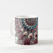 Retro Groovy Eclectic Bohemisch Spiral Fraktal Kaffeetasse (Vorderseite Links)