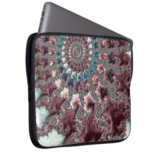Retro Groovy Eclectic Bohemisch Spiral Fraktal Laptopschutzhülle (Vorne Rechts)