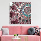 Retro Groovy Eclectic Bohemisch Spiral Fraktal Leinwanddruck (Insitu (Wohnzimmer))