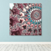 Retro Groovy Eclectic Bohemisch Spiral Fraktal Leinwanddruck (Insitu (Holzboden))