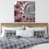 Retro Groovy Eclectic Bohemisch Spiral Fraktal Leinwanddruck (Insitu (Schlafzimmer))