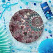 Retro Groovy Eclectic Bohemisch Spiral Fraktal Pappteller (Party)