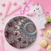 Retro Groovy Eclectic Bohemisch Spiral Fraktal Pappteller (Party)