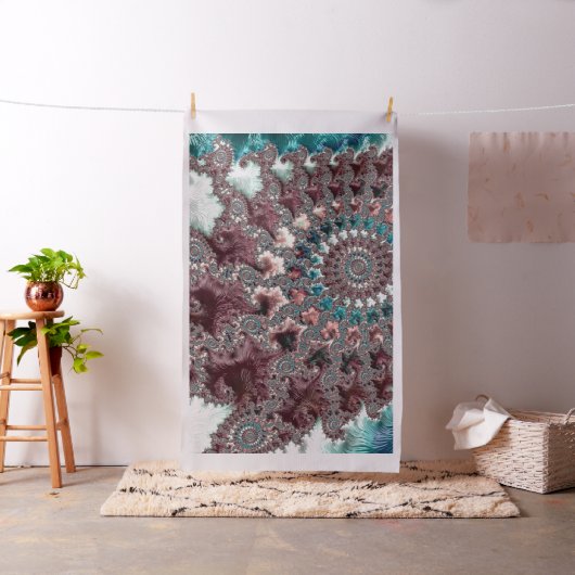 Retro Groovy Eclectic Bohemisch Spiral Fraktal Stoff (Beispiel)