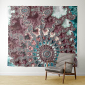 Retro Groovy Eclectic Bohemisch Spiral Fraktal Wandteppich (Beispiel (Horizontal))