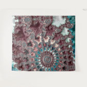 Retro Groovy Eclectic Bohemisch Spiral Fraktal Wandteppich (Vorderseite (Horizontal))