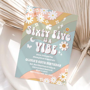 Retro Groovy Einladung zum 65. Geburtstag