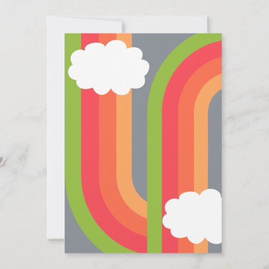 Retro Groovy Einladung zum Geburtstag (Rückseite)