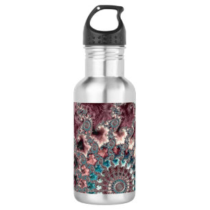 Retro Groovy Eklektischer Bohemian Spiralfraktal Edelstahlflasche
