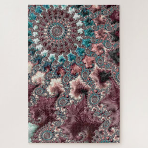 Retro Groovy Eklektischer Bohemian Spiralfraktal Puzzle