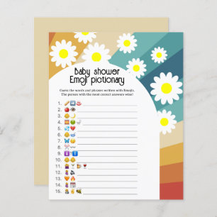 Retro Groovy - Emoji Bilderspiel Babydusche