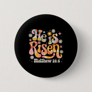Retro Groovy Er Ist Auferstanden Christliches Oste Button