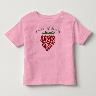 Retro Groovy Erdbeertypografie Rosa Kinder T-Shirt