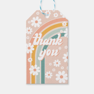 Retro Groovy Erste Boho Geburtstag Geschenkanhänger