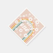 Retro Groovy Erste Boho Geburtstag Serviette (Ecke)