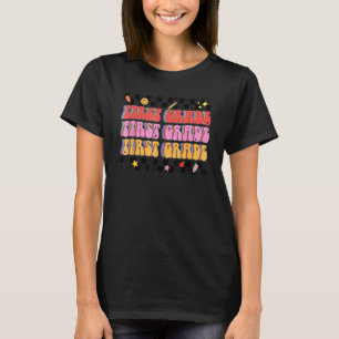 Retro Groovy erster Klasse Lehrer erster Klasse T-Shirt