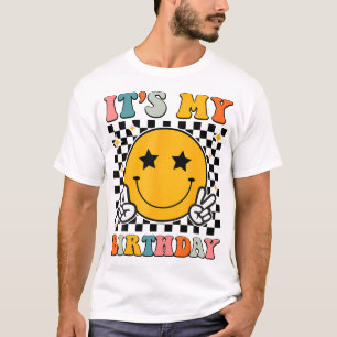 Retro Groovy Es ist mein Geburtstag Männer Frauen T-Shirt