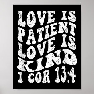 Retro Groovy Faith 1 Korinthians 13 4 Liebe ist Pa Poster