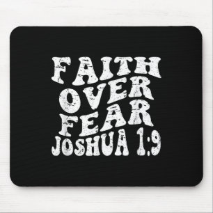 Retro Groovy Faith Joshua 1 9 Glaube über Angst Ch Mousepad