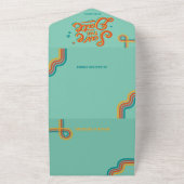 Retro Groovy farbenfrohe Hochzeit All In One Einladung (Außenbereich)