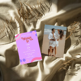 Retro-Groovy farbenfrohe Hochzeit Einladung