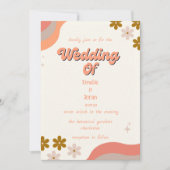 Retro-Groovy farbenfrohe Hochzeit Einladung (Vorderseite)