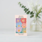 Retro Groovy Farbige Blumen QR-Code Florist Visitenkarte (Stehend Vorderseite)
