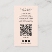 Retro Groovy Farbige Blumen QR-Code Florist Visitenkarte (Rückseite)