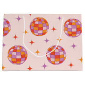 Retro Groovy Farbige Disco-Kugeln Muster Große Geschenktüte (Vorderseite)
