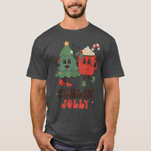 Retro Groovy Feeling Fröhlicher Weihnachtsbaum und T-Shirt