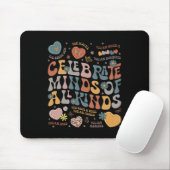 Retro Groovy Feiert Köpfe Aller Art Autismus A Mousepad (Mit Mouse)