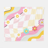 Retro Groovy Feriengeschenk Strandtuch Haushaltshi Fleecedecke (Vorderseite (Horizontal))