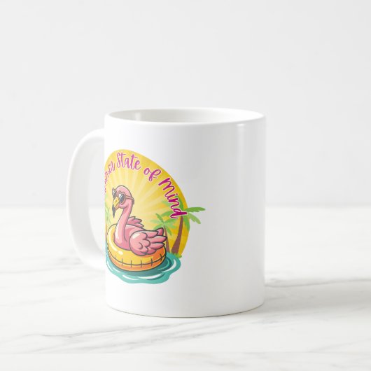 Retro Groovy Flamingo Sommer Stimmung Kaffee Kaffeetasse (Vorderseite Links)