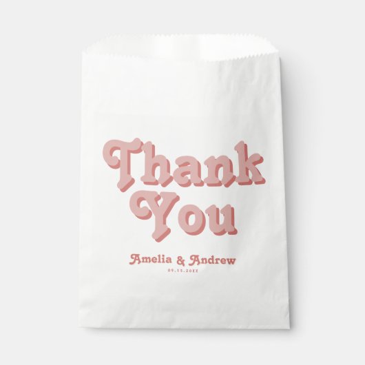 Retro Groovy Floral 1970s Bold Wedding Geschenktütchen (Vorderseite)