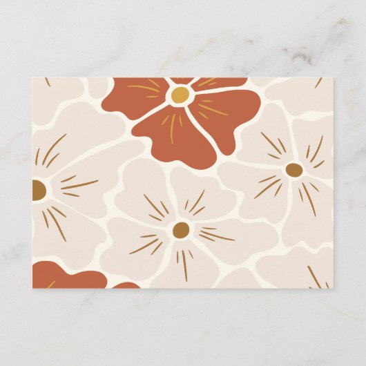 Retro Groovy Floral Arch Baby in Bloom | Boho Begleitkarte (Rückseite)