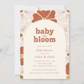 Retro Groovy Floral Arch Baby in Bloom | Boho Einladung (Vorderseite)