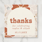 Retro Groovy Floral Arch | Boho Favor Geschenkanhänger (Vorderseite)