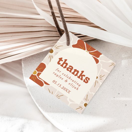 Retro Groovy Floral Arch | Boho Favor Geschenkanhänger