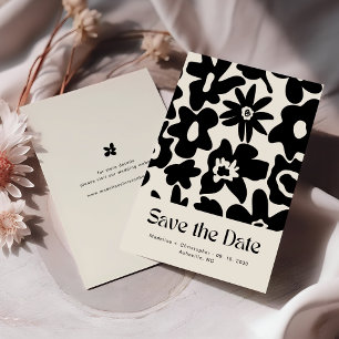 Retro Groovy Floral Hochzeit - Termin vormerken Save The Date